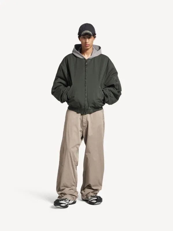 Hooded Standard Bomber Jacket in Anthracite sold by Fashion Clinic