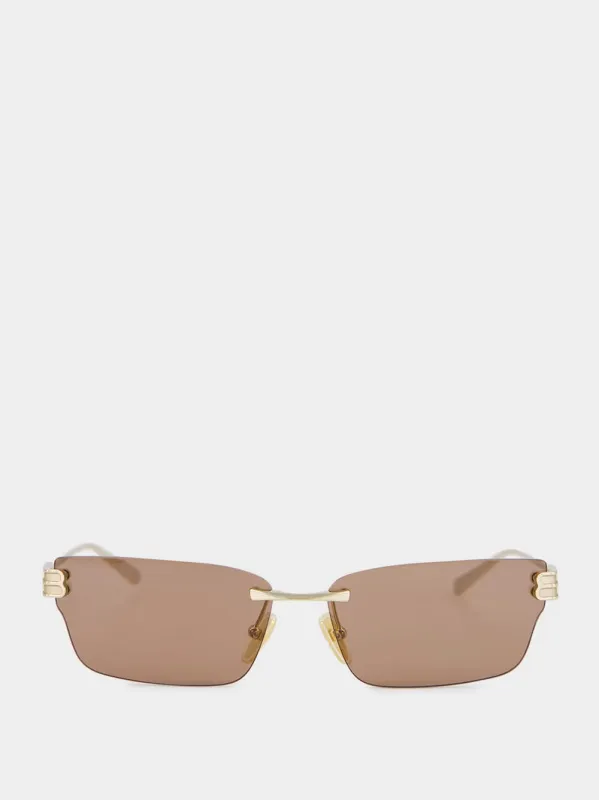 Bronze and Metallic Gossip Cat Sunglasses made by Balenciaga