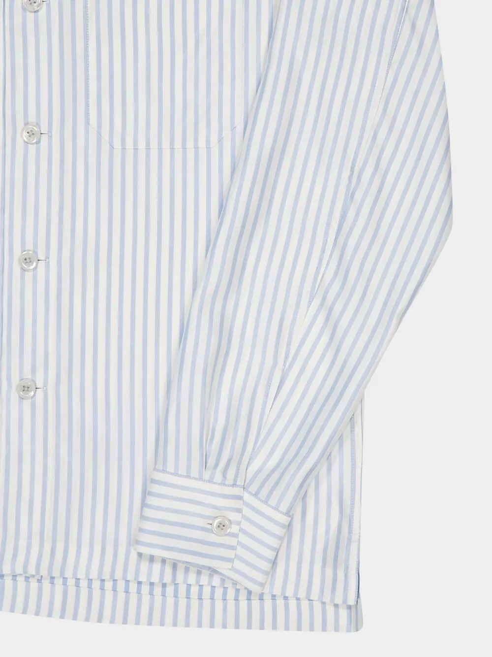 White and Light Blue Striped Silk Shirt sold by Fashion Clinic product image thumbnail 4
