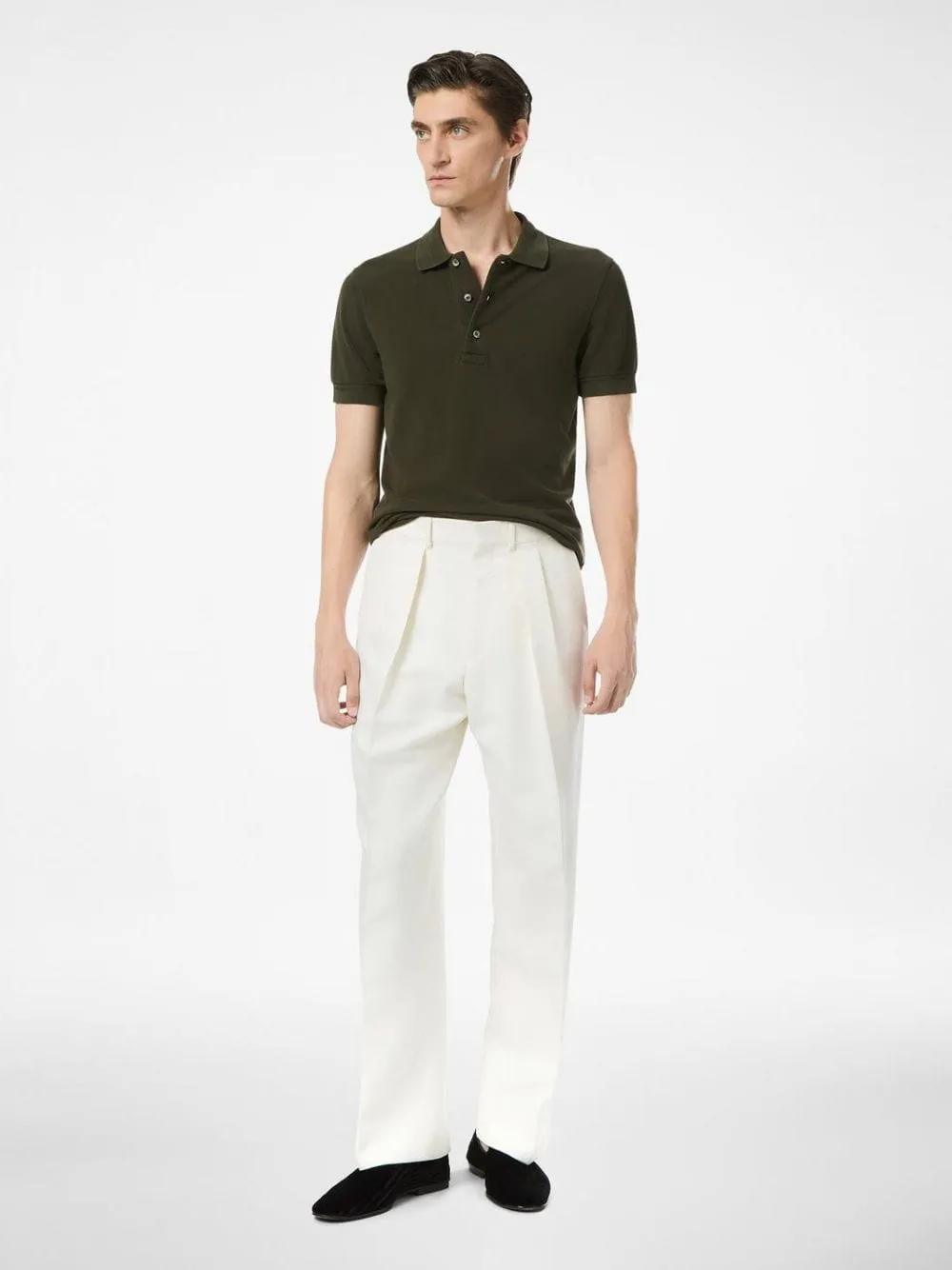 Forest Green Cotton-Silk Tipping Polo sold by Fashion Clinic product image thumbnail 2