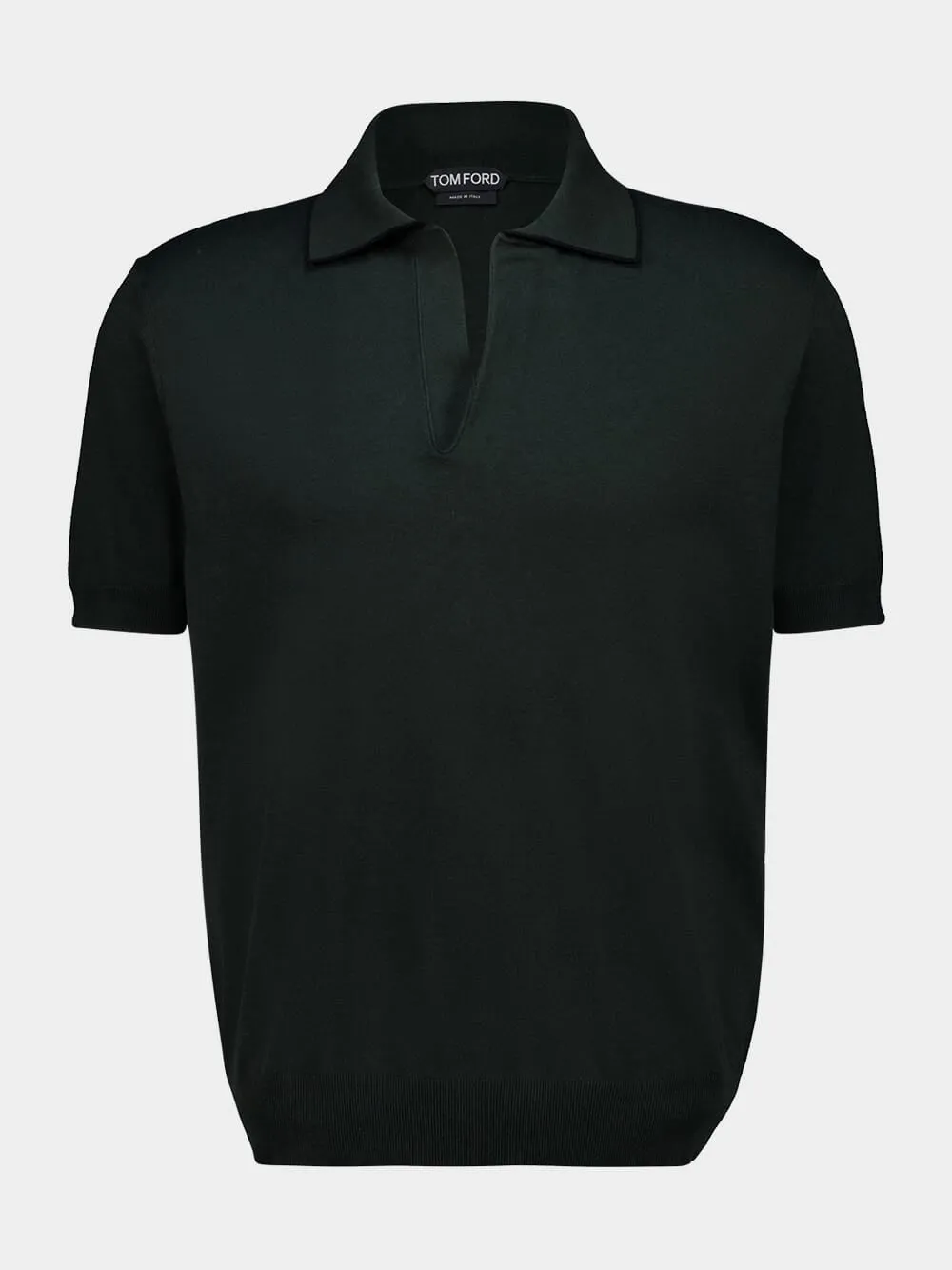 Forest Green Cotton-Silk Tipping Polo sold by Fashion Clinic