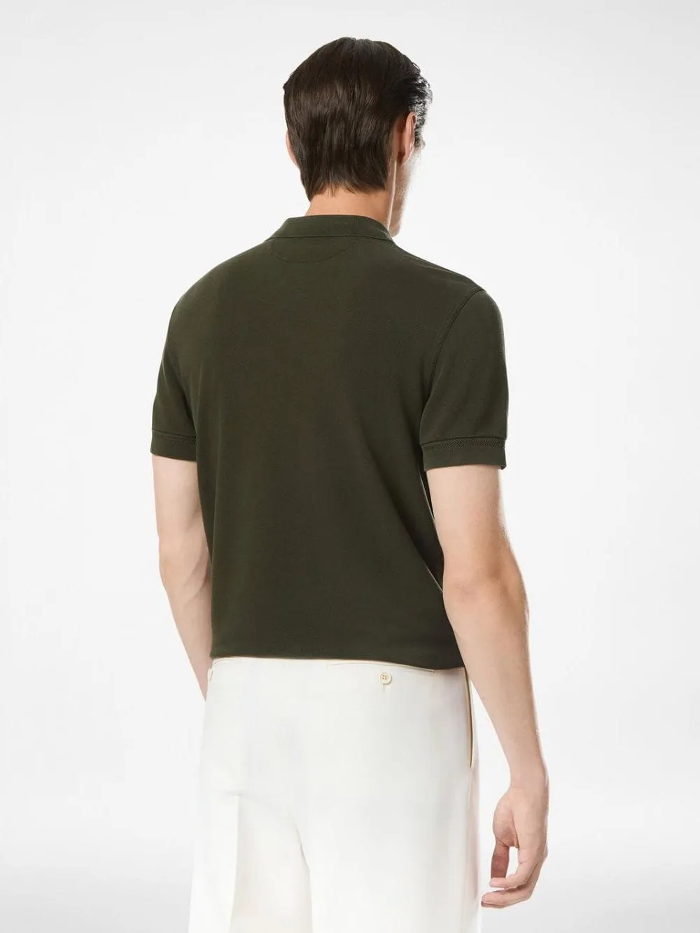 Forest Green Cotton-Silk Tipping Polo sold by Fashion Clinic product image thumbnail 4