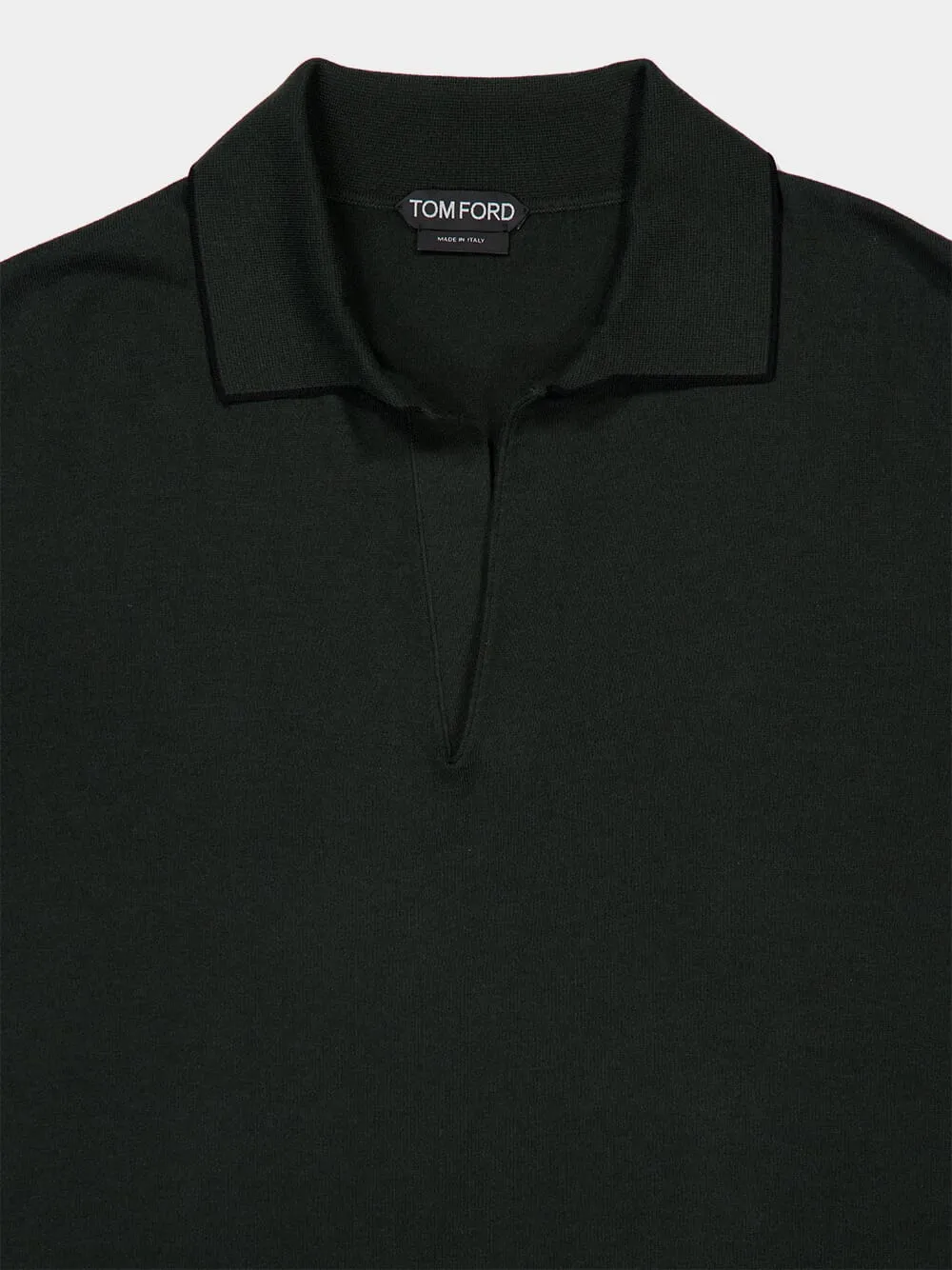Forest Green Cotton-Silk Tipping Polo sold by Fashion Clinic product image thumbnail 5
