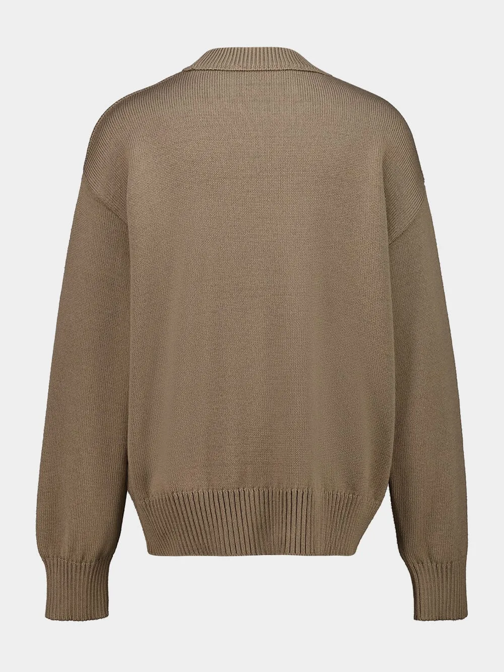 Beige Wool and Cotton Ami de Coeur Crewneck Sweater sold by Fashion Clinic product image thumbnail 2