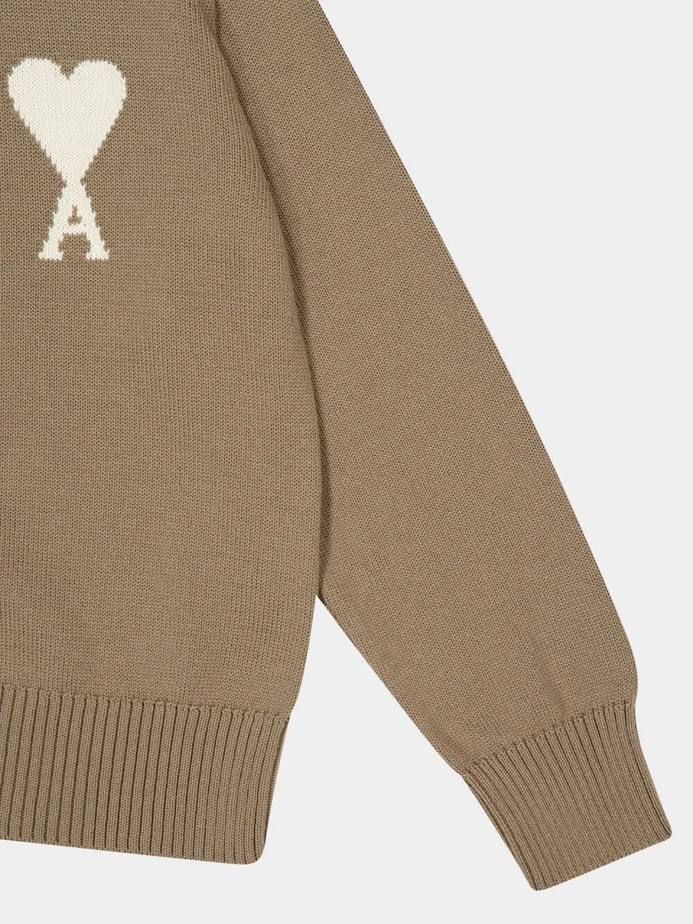 Beige Wool and Cotton Ami de Coeur Crewneck Sweater sold by Fashion Clinic product image thumbnail 4