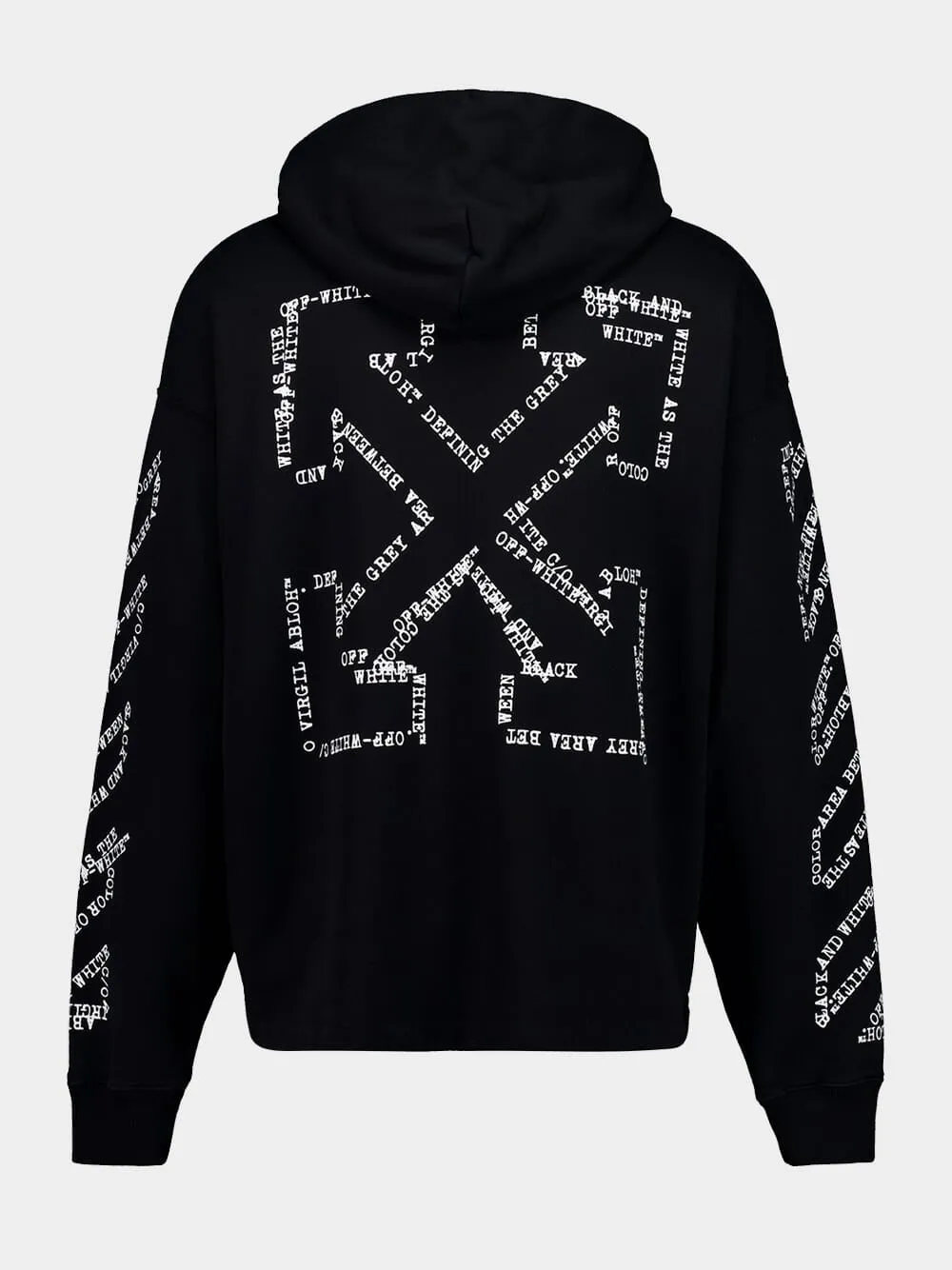 Black Type Machine Arrow Cotton Hooded Sweatshirt sold by Fashion Clinic product image thumbnail 2