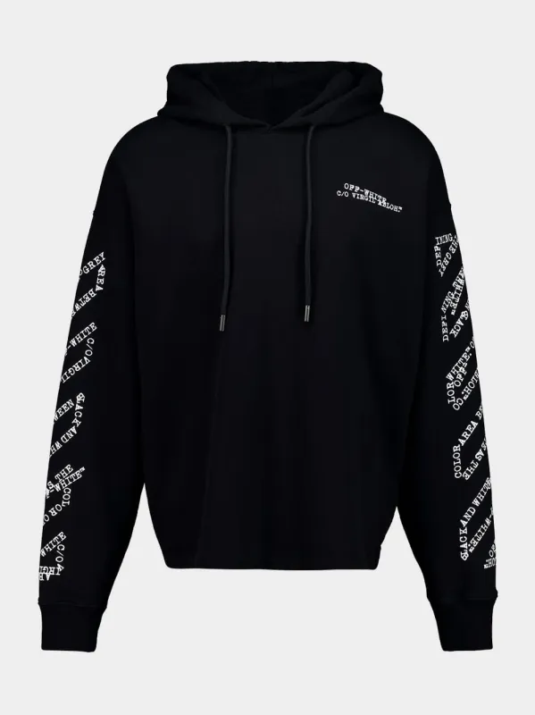 Black Type Machine Arrow Cotton Hooded Sweatshirt made by Off-White