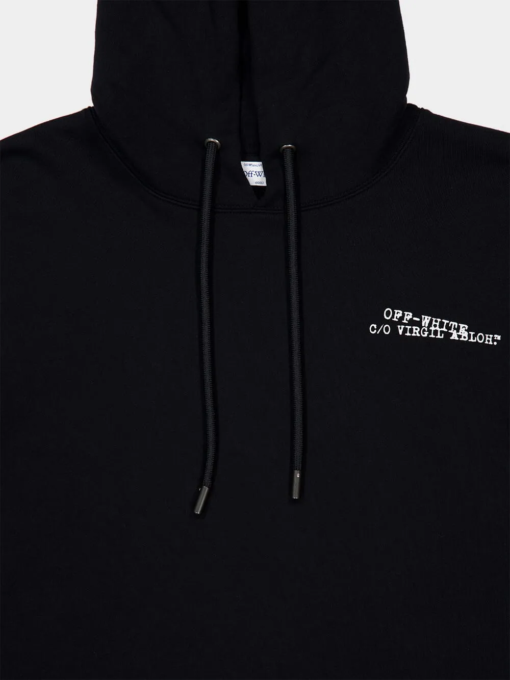 Black Type Machine Arrow Cotton Hooded Sweatshirt sold by Fashion Clinic product image thumbnail 3