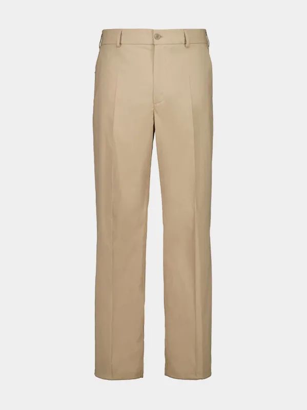 Beige Straight-Fit Trousers made by Moncler