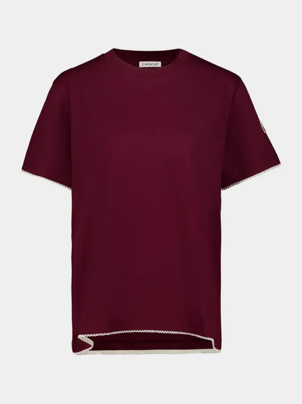 Medium Red Cotton T-Shirt made by Moncler