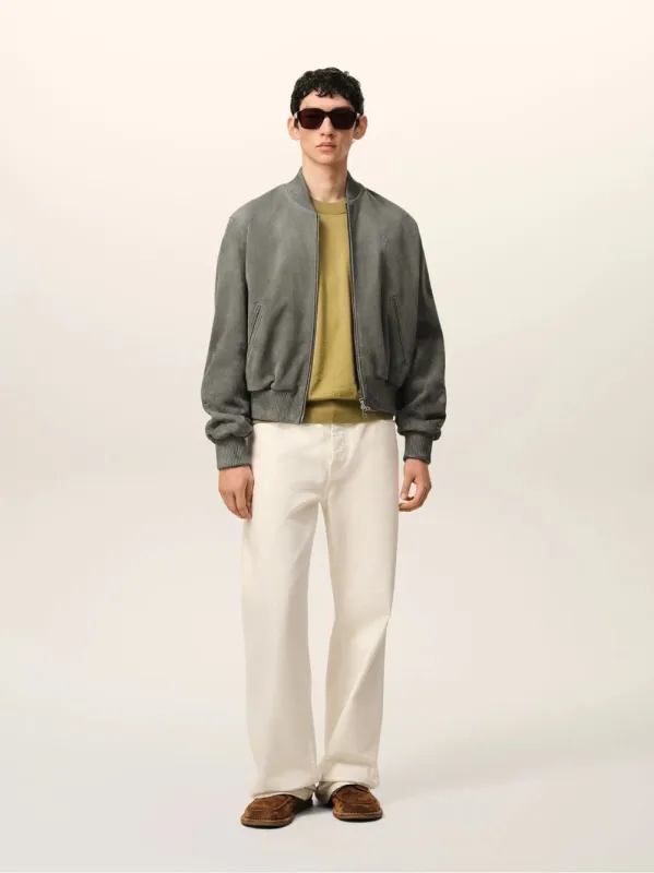 Carbon Goat Leather Ami de Coeur Zipped Jacket sold by Fashion Clinic