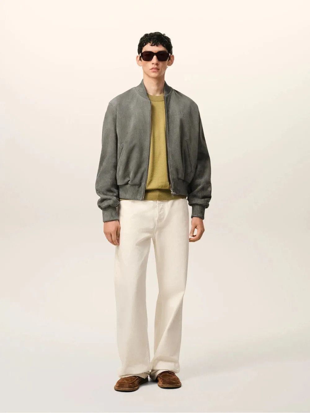 Carbon Goat Leather Ami de Coeur Zipped Jacket sold by Fashion Clinic