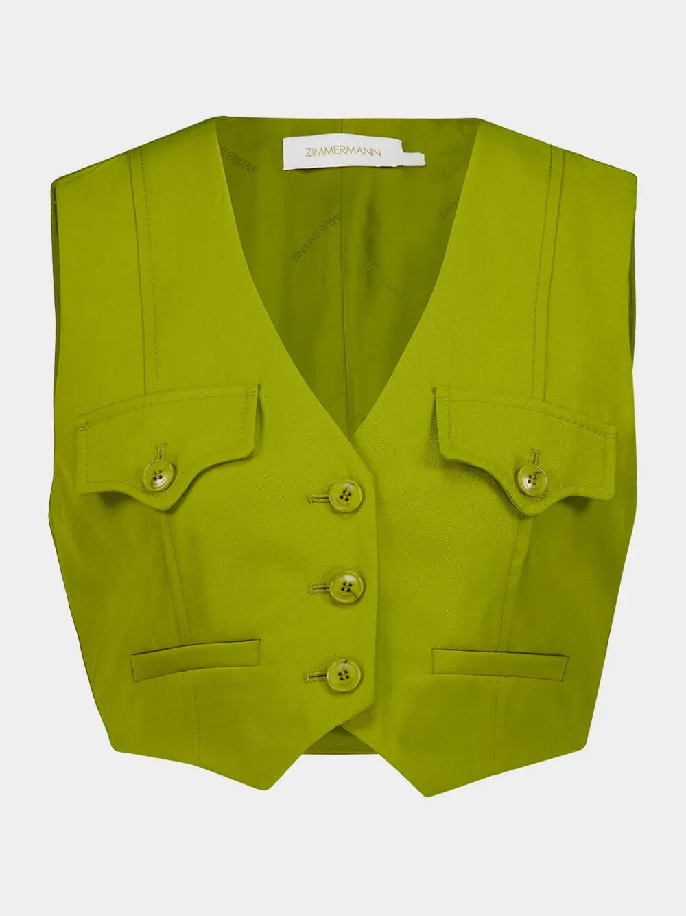 Pistachio Luna Wool Waistcoat sold by Fashion Clinic