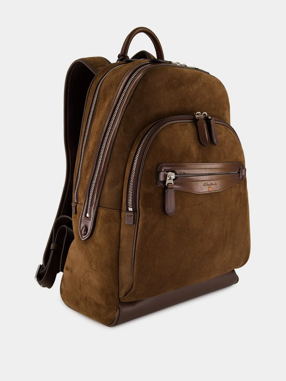 Dark Brown Suede Leather Backpack sold by Fashion Clinic product image thumbnail 2