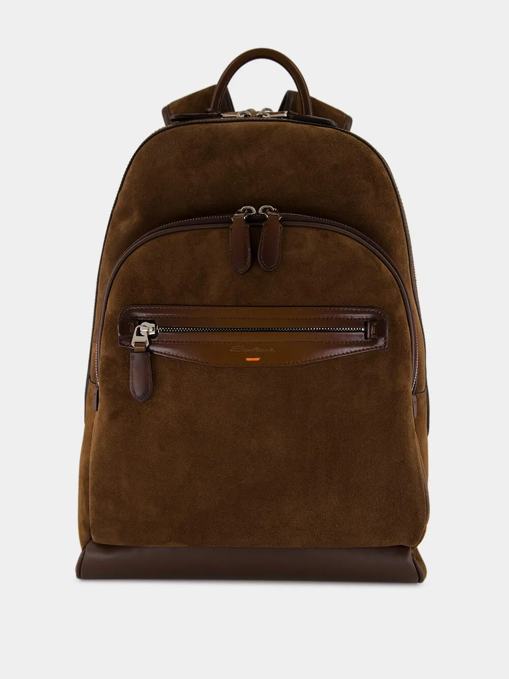 Dark Brown Suede Leather Backpack sold by Fashion Clinic