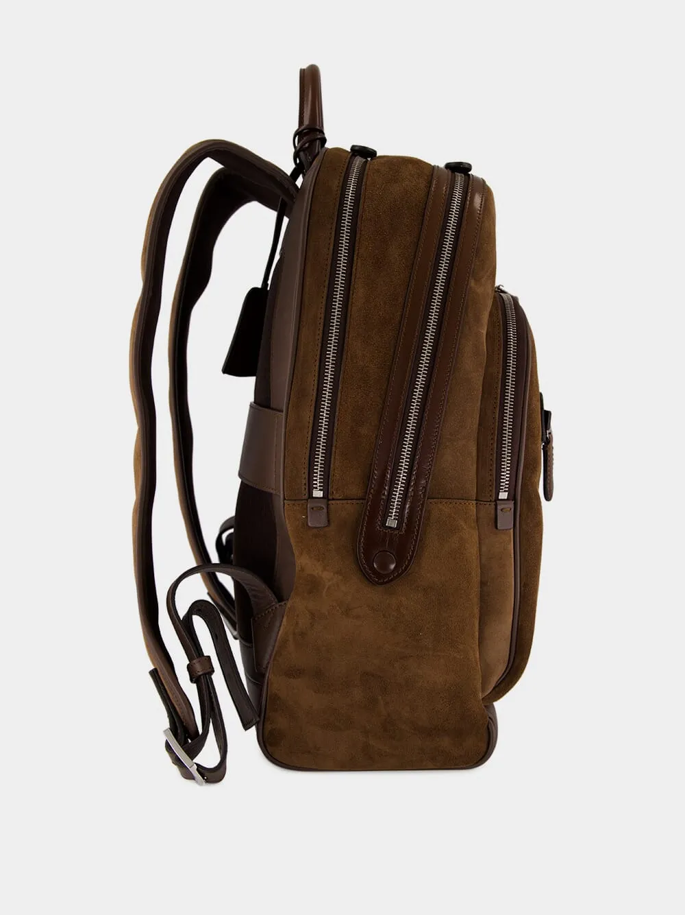 Dark Brown Suede Leather Backpack sold by Fashion Clinic product image thumbnail 3