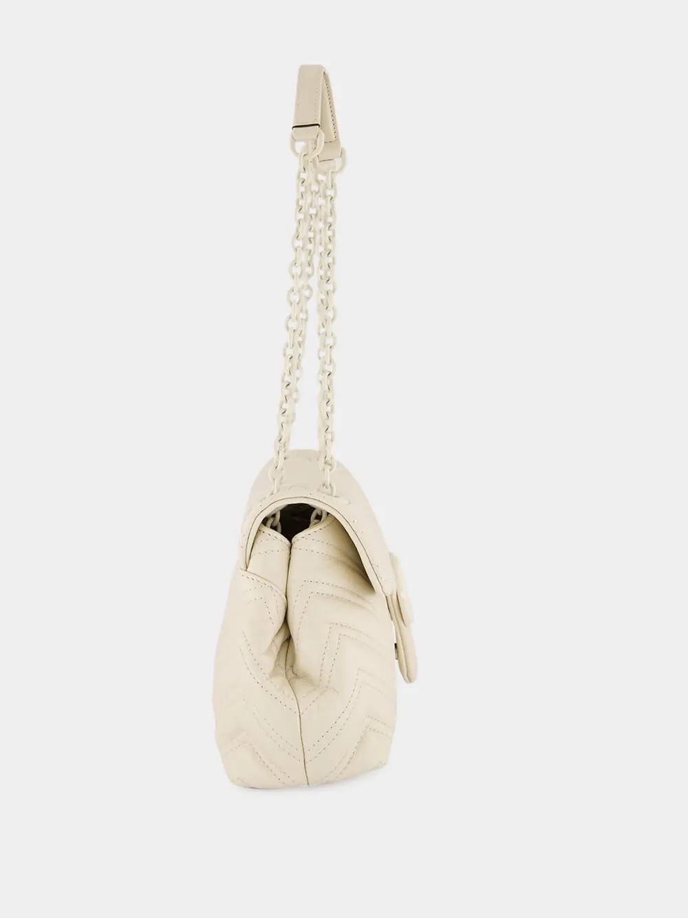 Ivory GG Marmont Small Shoulder Bag sold by Fashion Clinic product image thumbnail 4
