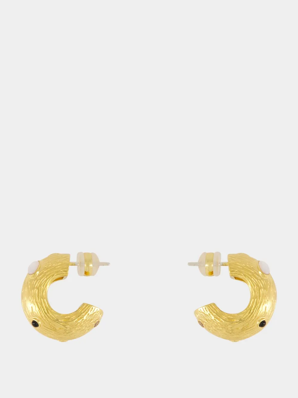 Kahlo Gold-Plated Gemstone Hoops sold by Fashion Clinic product image thumbnail 2