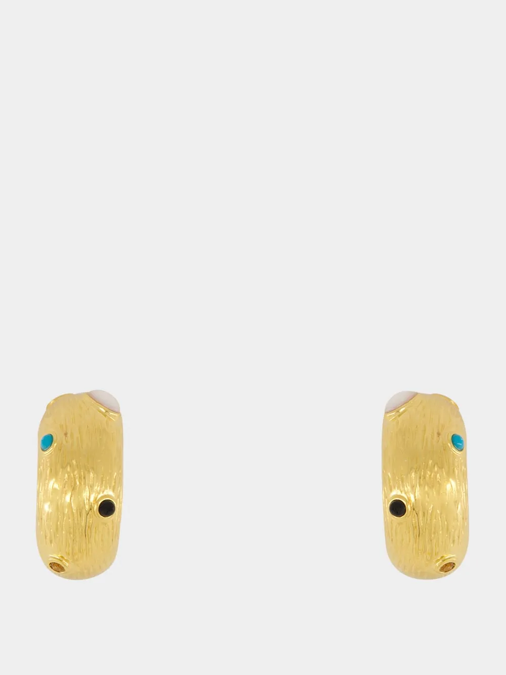 Kahlo Gold-Plated Gemstone Hoops sold by Fashion Clinic
