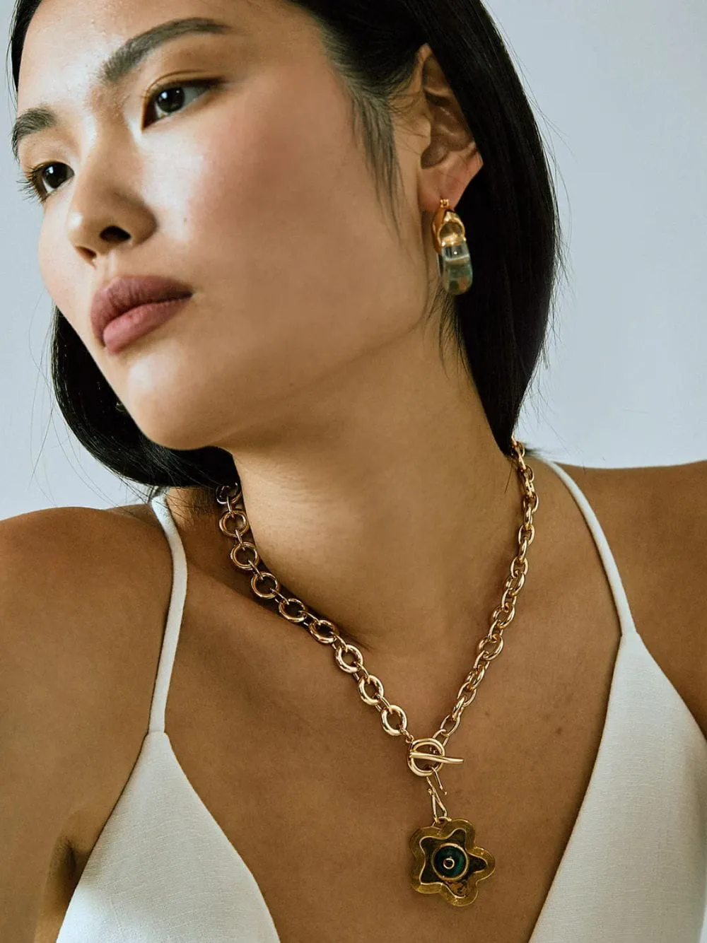 Organic Hoops in Aqua sold by Fashion Clinic