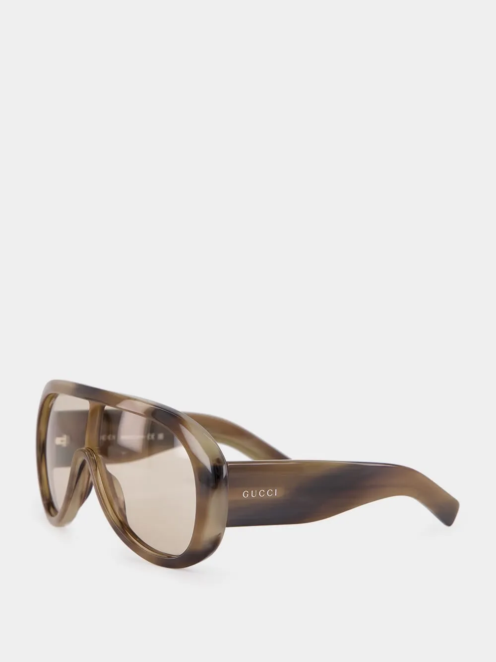 Light Brown Tortoiseshell Rectangular Frame Sunglasses sold by Fashion Clinic product image thumbnail 3