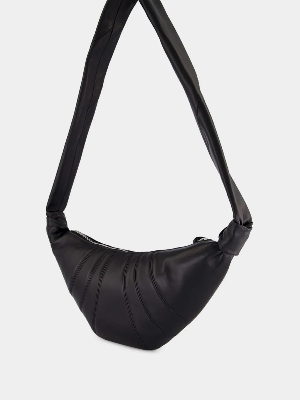 Black Small Croissant Leather Bag sold by Fashion Clinic product image thumbnail 5