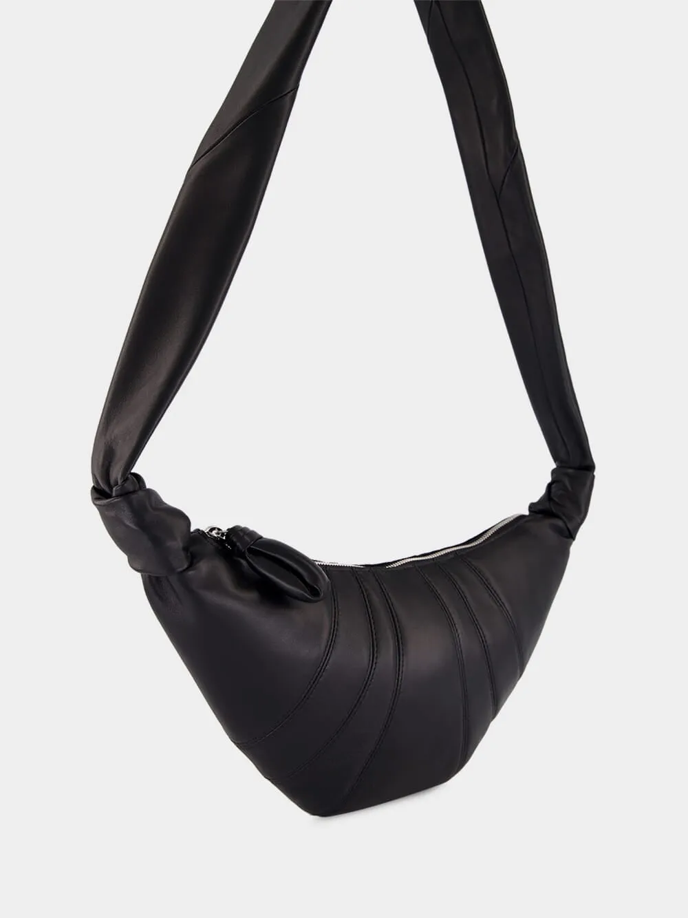 Black Small Croissant Leather Bag sold by Fashion Clinic product image thumbnail 3