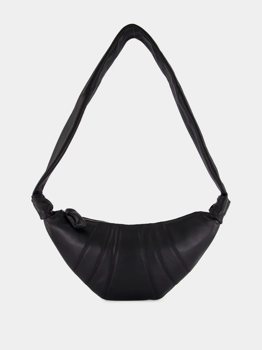 Black Small Croissant Leather Bag sold by Fashion Clinic product image thumbnail 2