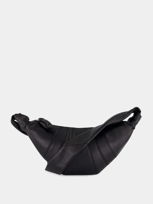 Black Small Croissant Leather Bag made by Lemaire