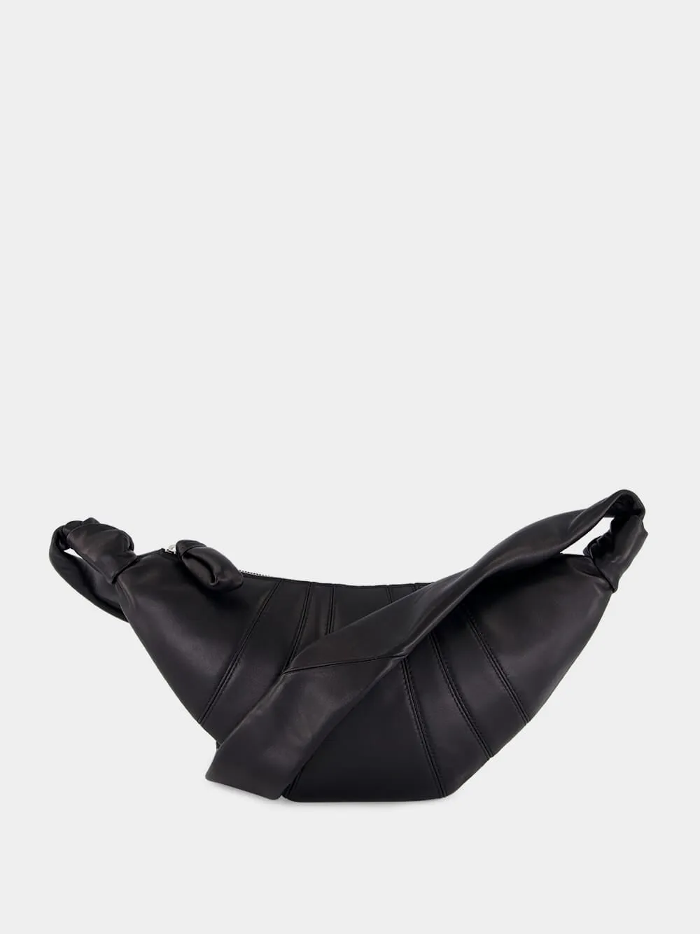 Black Small Croissant Leather Bag sold by Fashion Clinic