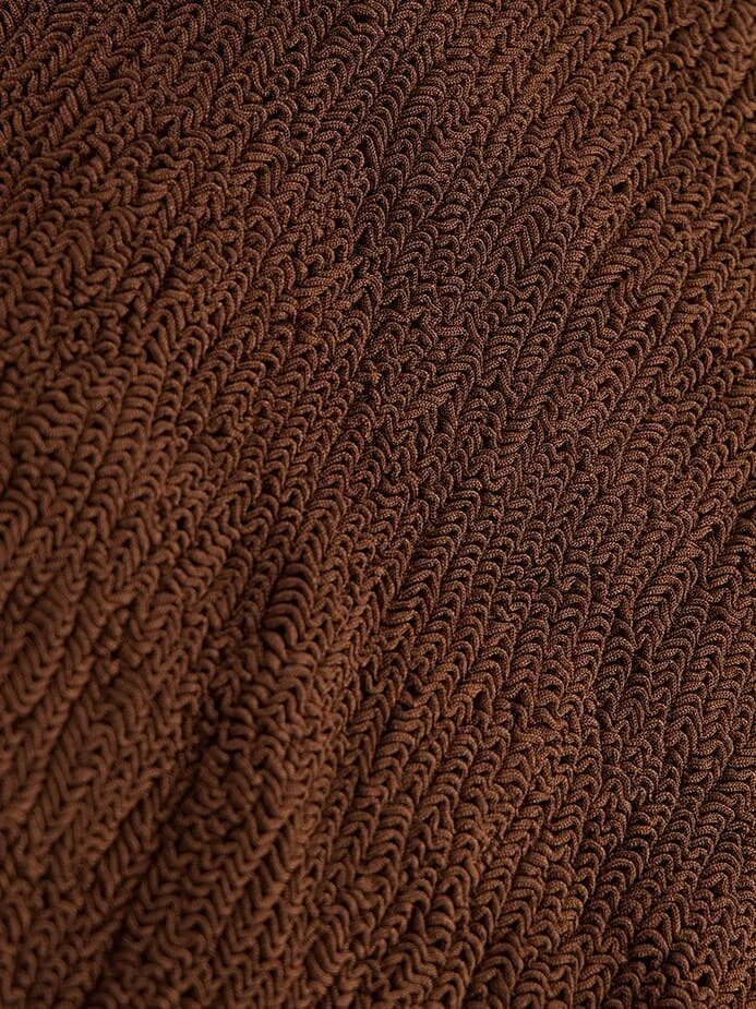 Metallic Cocoa Square Neck One-Piece Swimsuit sold by Fashion Clinic product image thumbnail 4