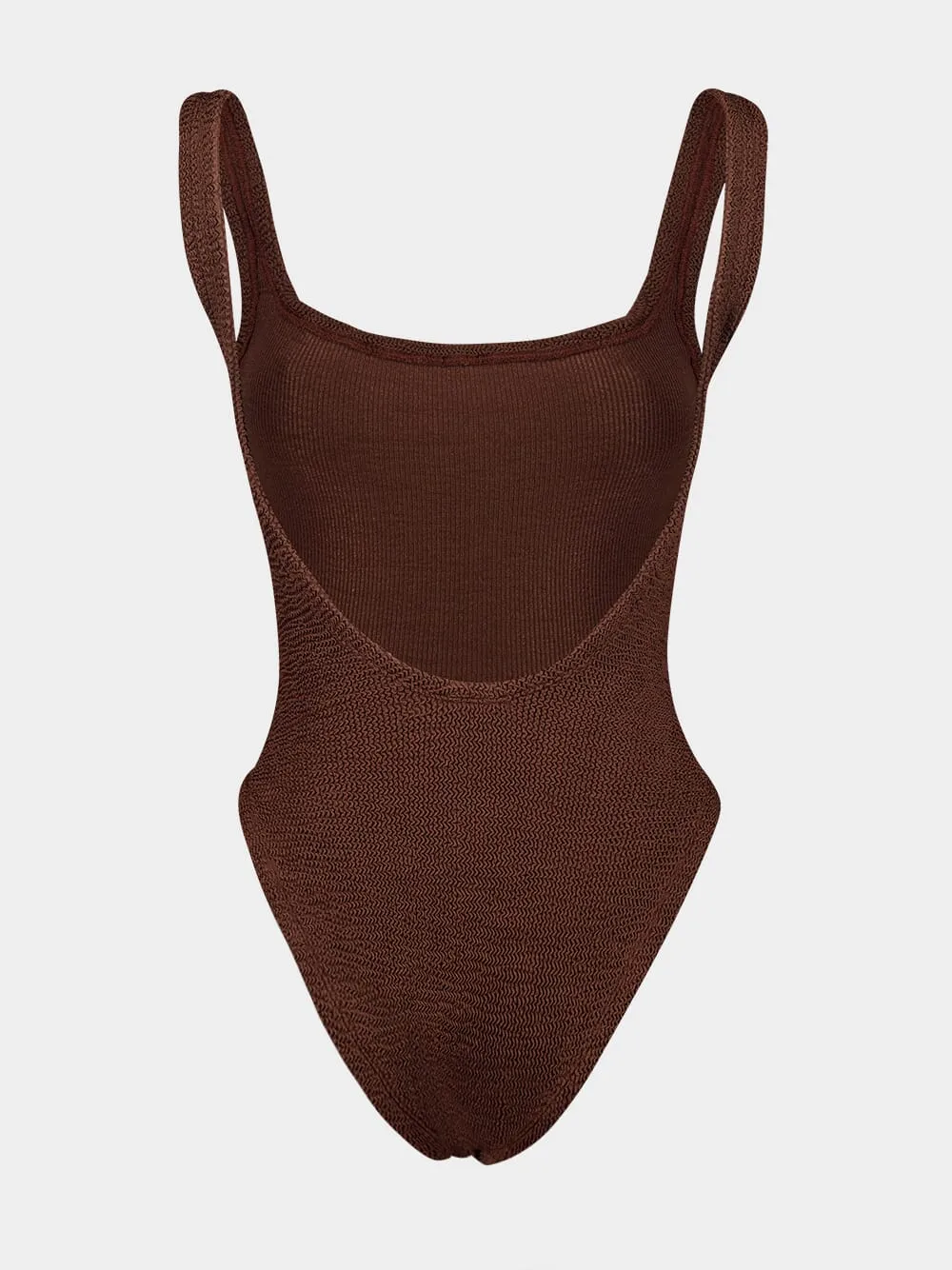 Metallic Cocoa Square Neck One-Piece Swimsuit sold by Fashion Clinic product image thumbnail 2