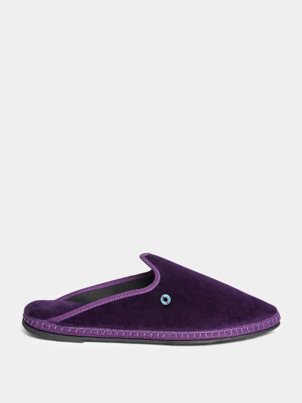 Dandy Cotton Velvet Purple Slippers sold by Fashion Clinic