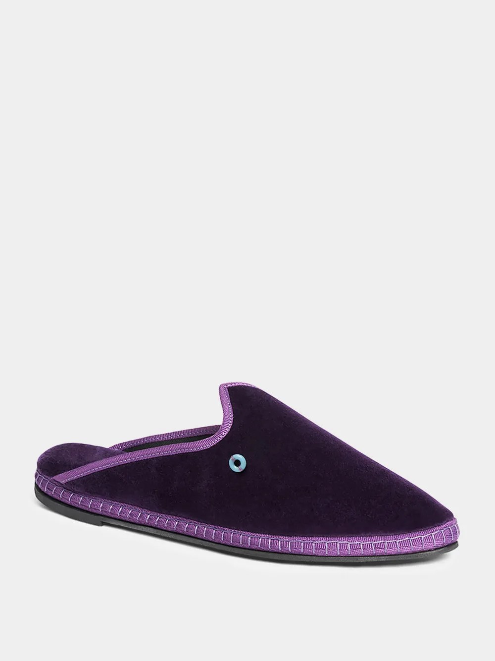 Dandy Cotton Velvet Purple Slippers sold by Fashion Clinic product image thumbnail 2