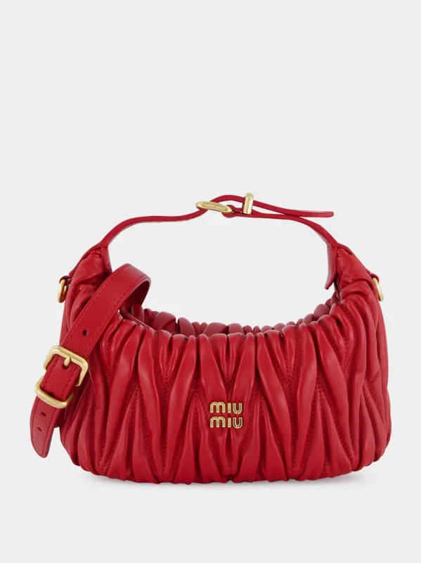 Red Matelassé Nappa Leather Mini Pouch sold by Fashion Clinic