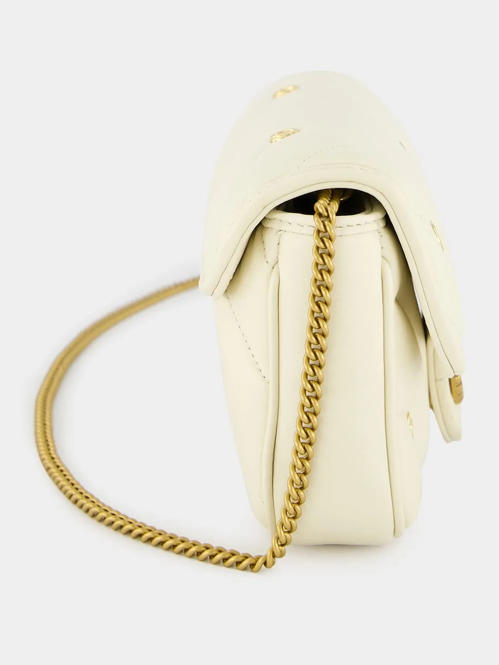 Antique White GG Marmont Mini Quilted Shoulder Bag sold by Fashion Clinic product image thumbnail 3