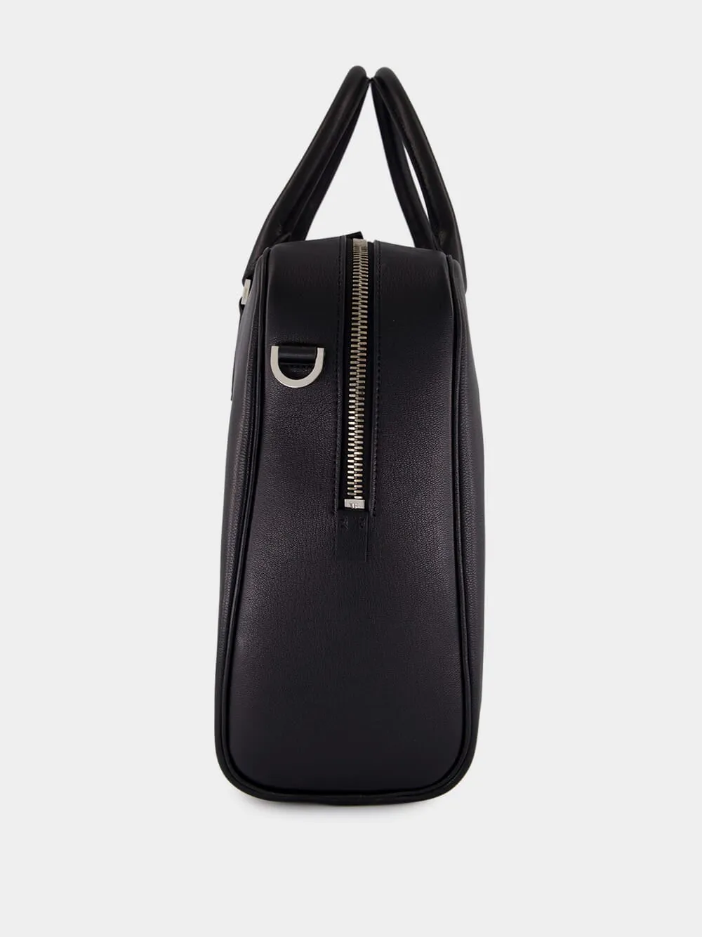 Black Grain Leather Minimal Briefcase sold by Fashion Clinic product image thumbnail 5
