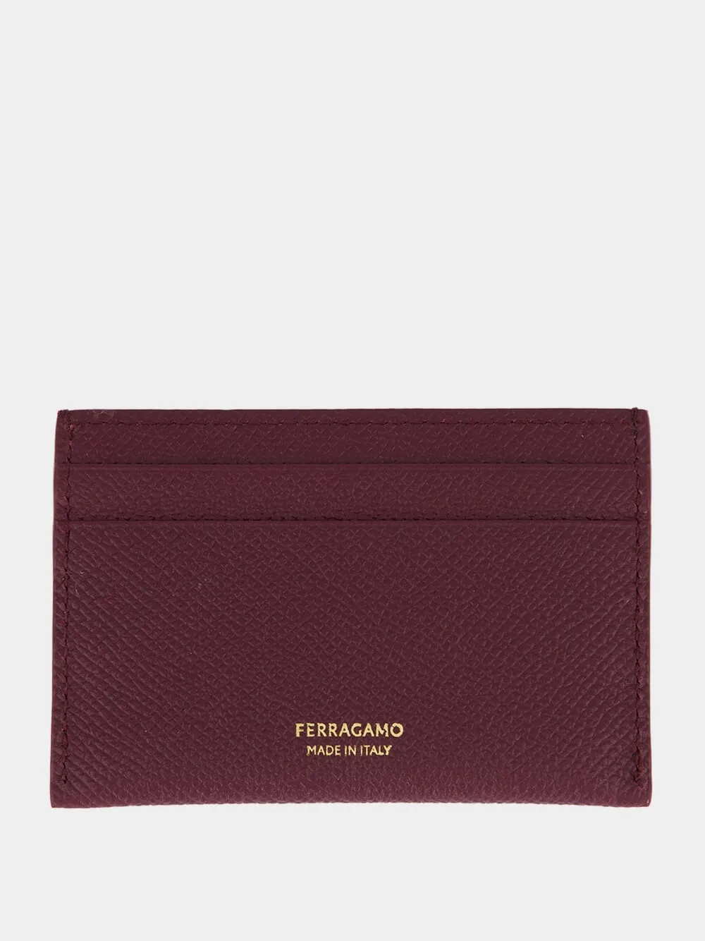 Plum Gancini Leather Card Holder sold by Fashion Clinic product image thumbnail 2