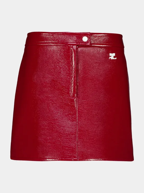 Red Reedition Vinyl Mini Skirt sold by Fashion Clinic