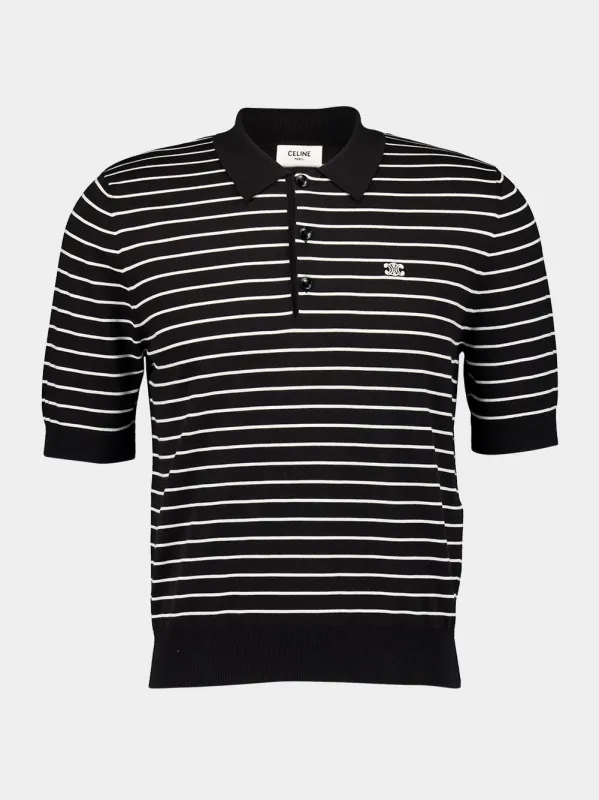 POLO S/S BRODE TRIOMPHE RAYE COTTON sold by Fashion Clinic