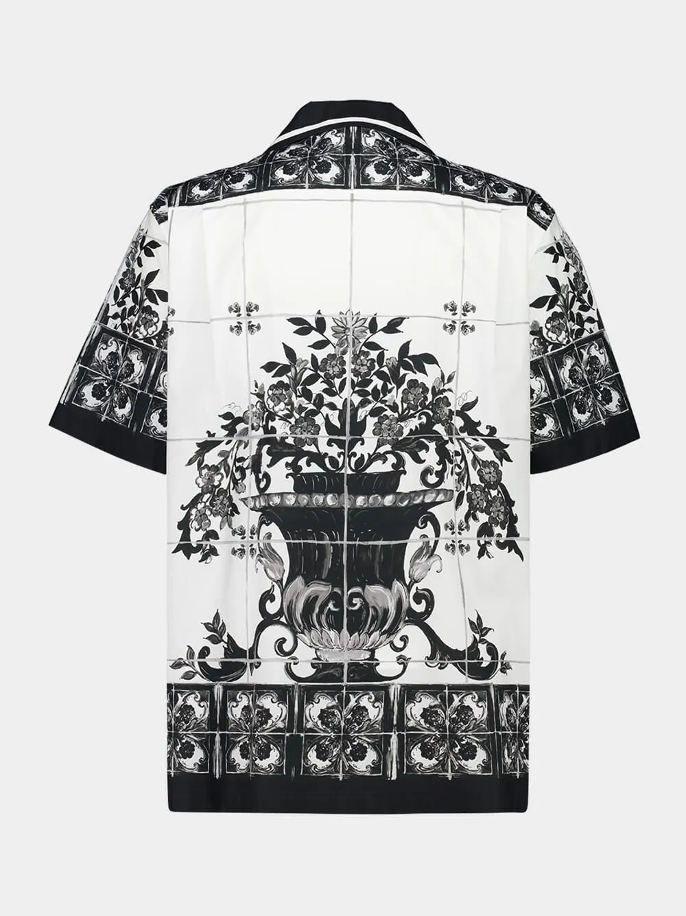 Black Majolica Print Poplin Hawaii Shirt sold by Fashion Clinic product image thumbnail 3