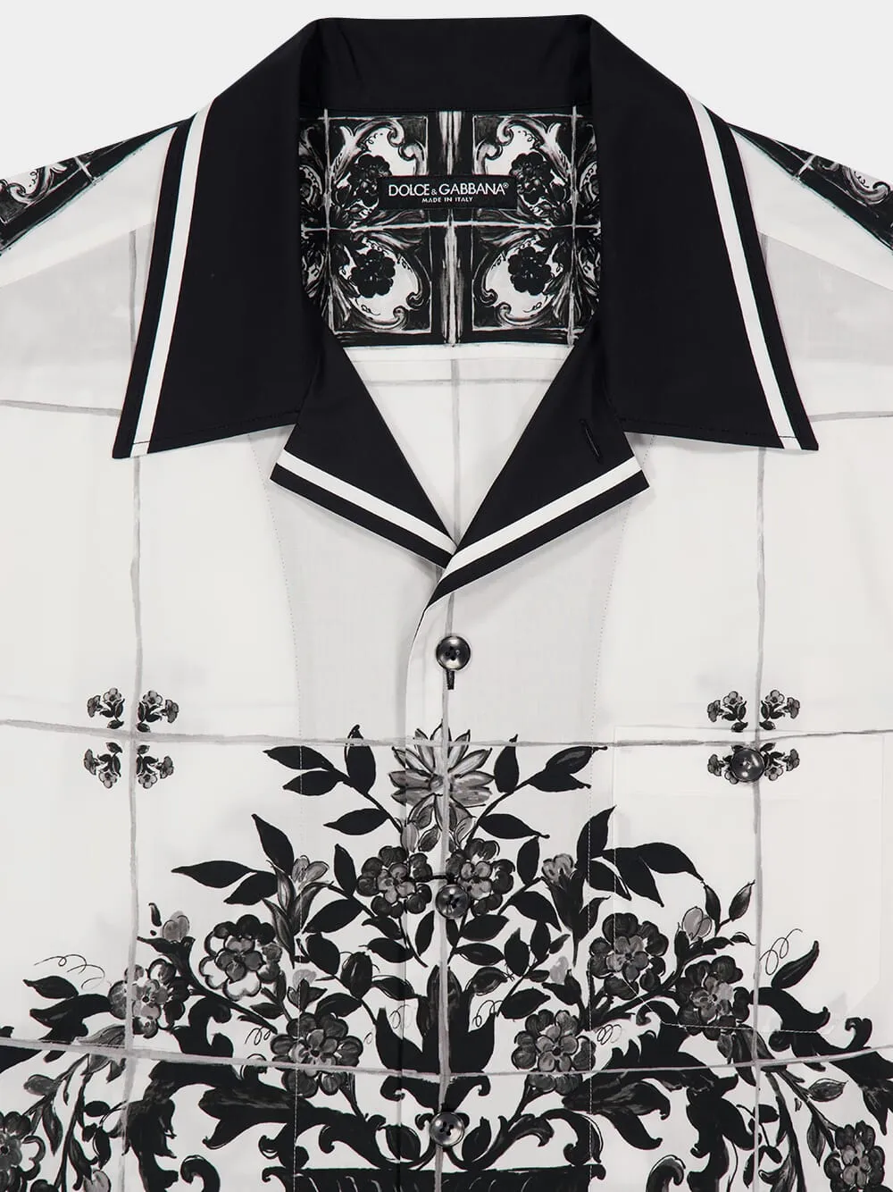 Black Majolica Print Poplin Hawaii Shirt sold by Fashion Clinic product image thumbnail 5