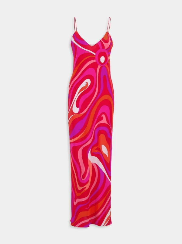 Marmo Print Silk Maxi Dress made by Emilio Pucci