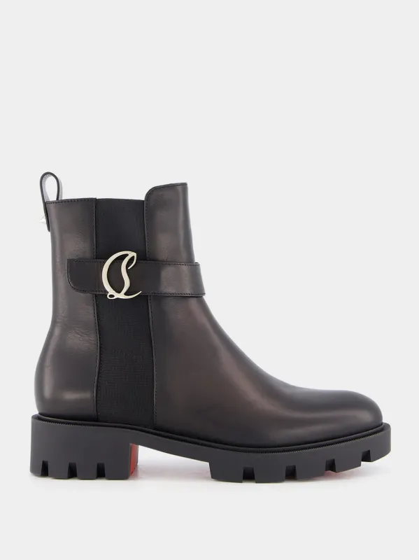 Chelsea Booty Lug leather boots made by Christian Louboutin