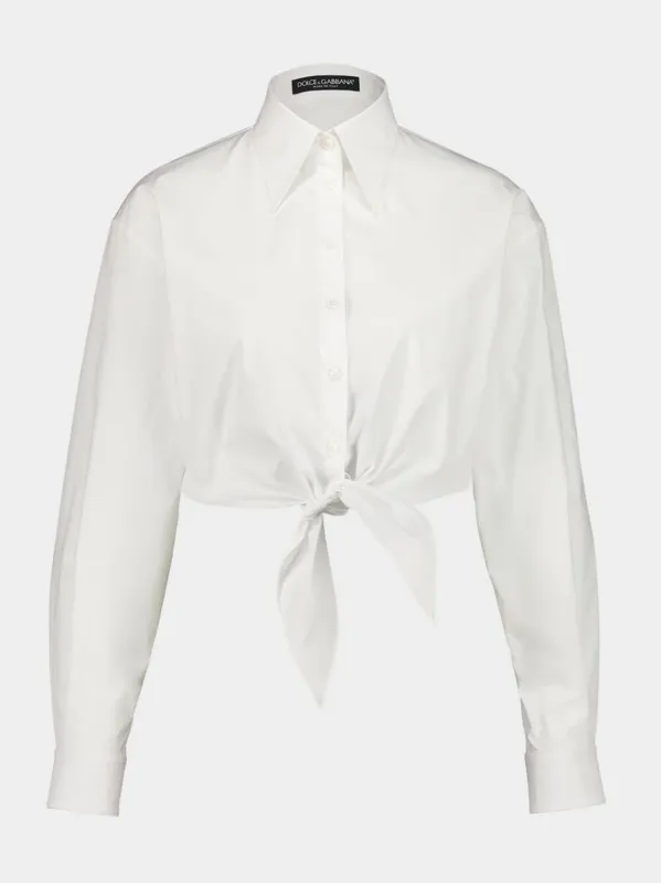 White Stretch Poplin Shirt sold by Fashion Clinic
