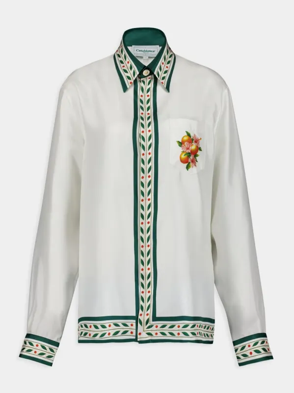 Citrus Blossom Silk Shirt made by Casablanca