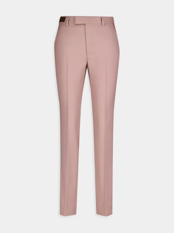 Horsebit-Label Wool Trousers sold by Fashion Clinic