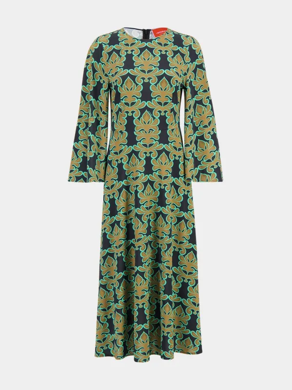 Sorella Long-Sleeve Printed Midi Dress made by LA DoubleJ