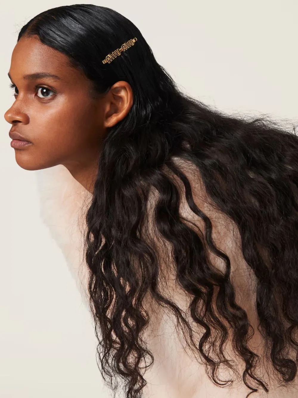 Black Enamel Logo Hair Clip sold by Fashion Clinic product image thumbnail 2