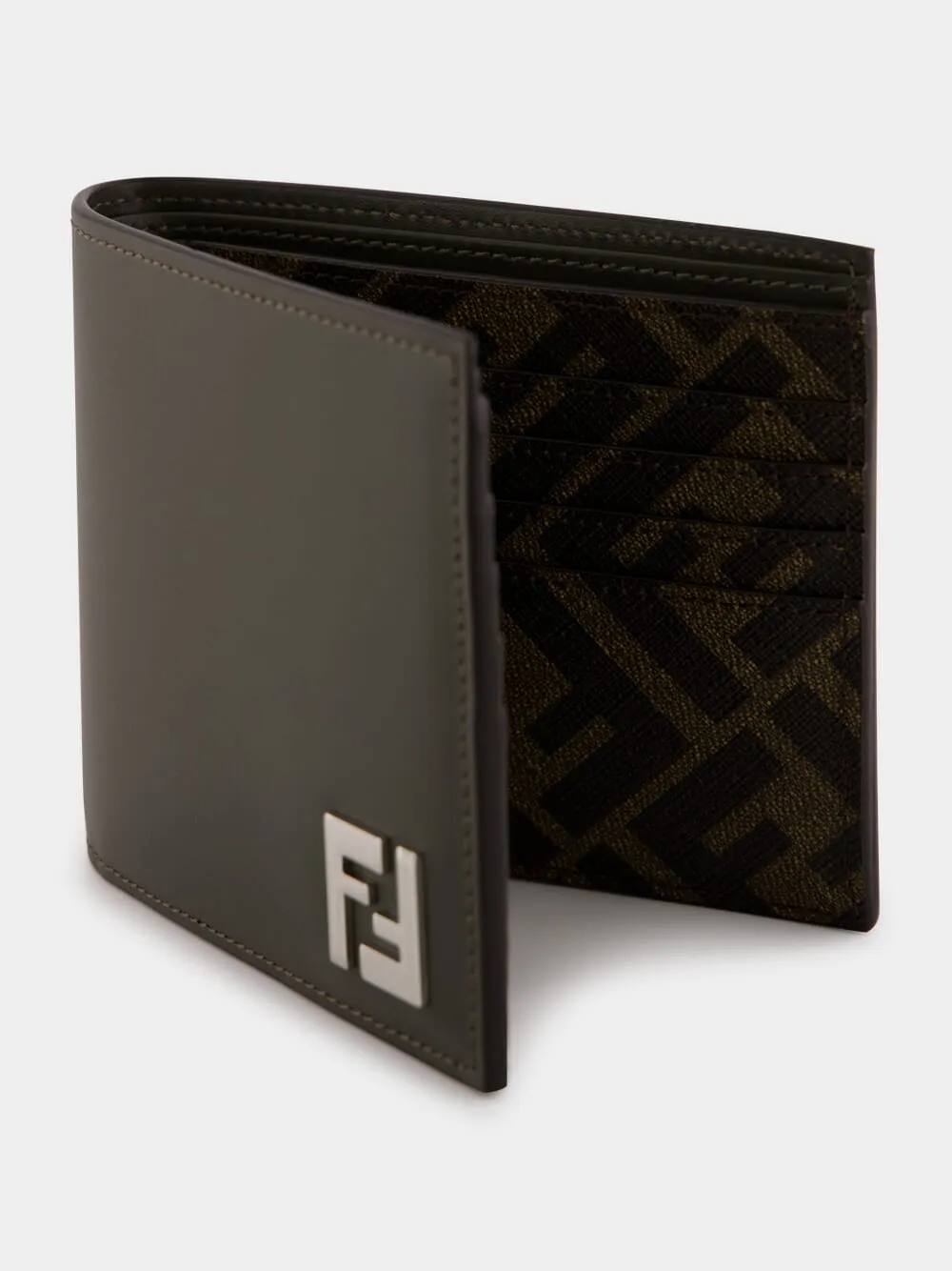 Khaki Green FF Bi-fold Wallet sold by Fashion Clinic product image thumbnail 3